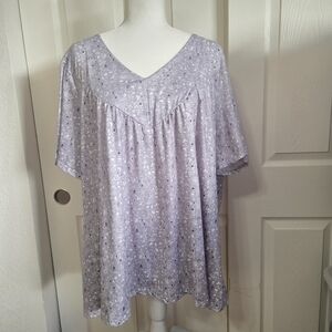 Elegant Lilac Floral Blouse